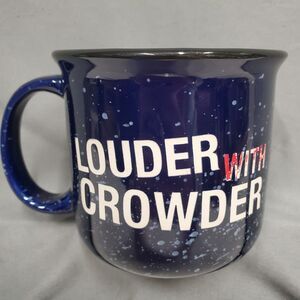 Louder with Crowder Discontinued Speckled Blue Coffee Mug Etched Lettering